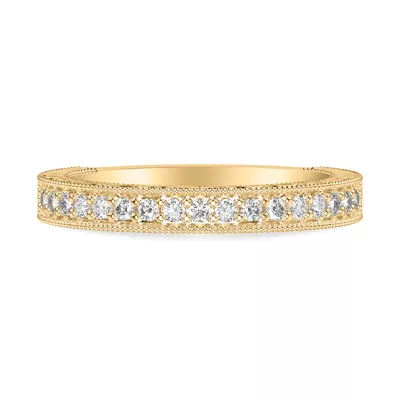 Kensie Grand Engraved Pavé Lab Diamond Band