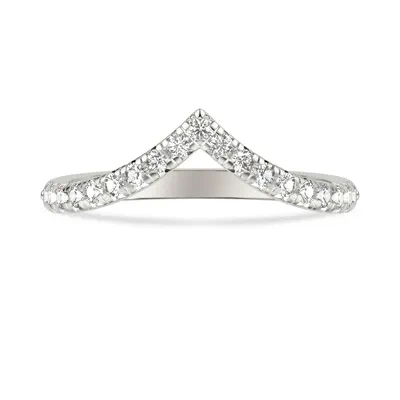 Julie Grand Pave Chevron Lab Wedding Band (.30 ct. tw.) - 18K White Gold