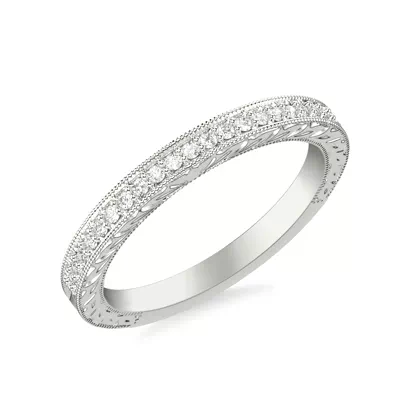 Kensie Hand-Engraved Pavé Lab Diamond Band