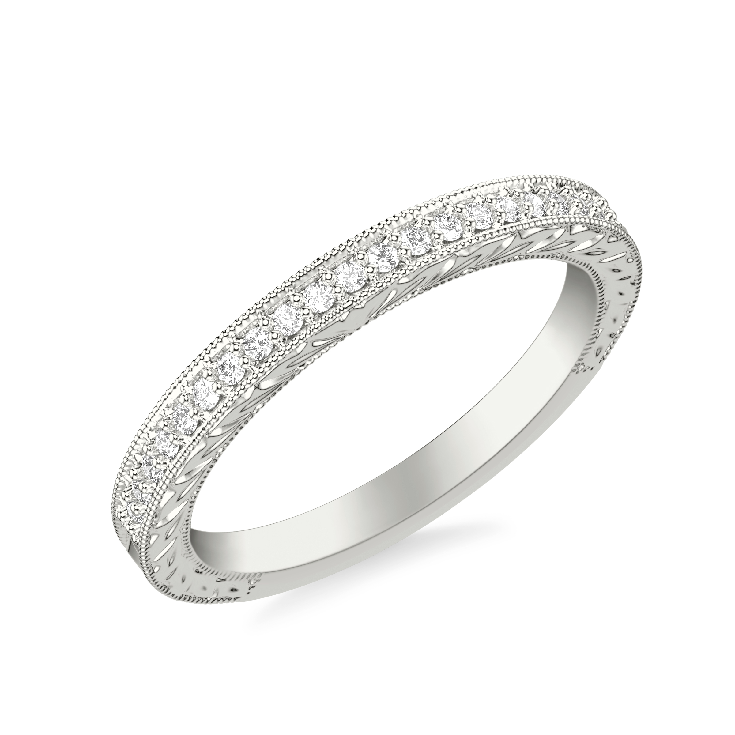 Kensie Hand-Engraved Pavé Lab Diamond Band