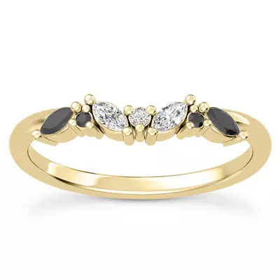 Butterfly and Bee Black Diamond Band