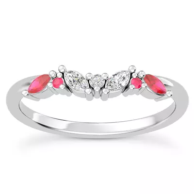 Butterfly and Bee Vine Twist Ruby Band