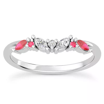 Butterfly and Bee Vine Twist Lab Ruby Band