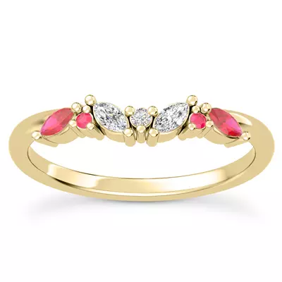 Butterfly and Bee Vine Twist Ruby Band