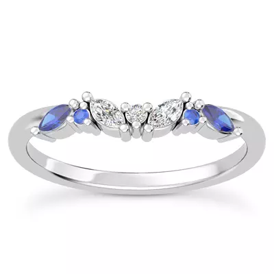Butterfly and Bee Sapphire & Diamond Band