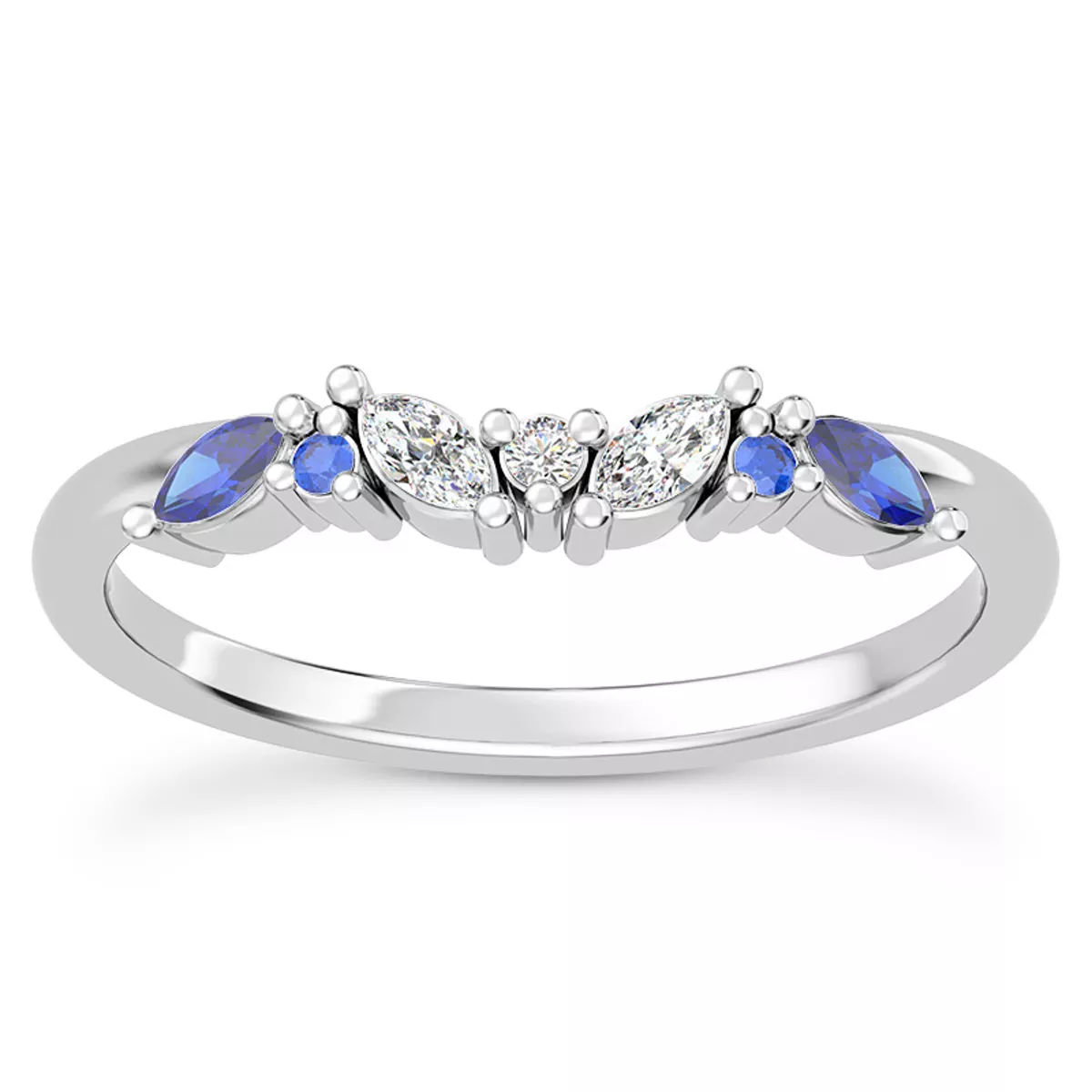 Butterfly and Bee Lab Sapphire & Diamond Band