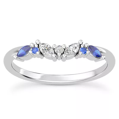 Butterfly and Bee Lab Sapphire & Diamond Band