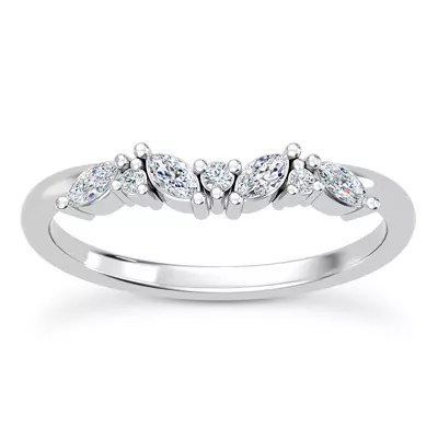 Butterfly And Bee Curved Diamond Band 