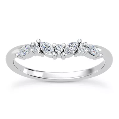 Butterfly And Bee Curved Diamond Band 