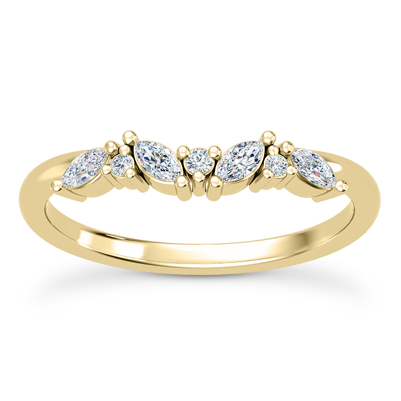 Butterfly And Bee Curved Lab Diamond Band 