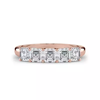 Asscher Cut Lab Diamond 5 Stone Ring (1.00 ct. tw.)