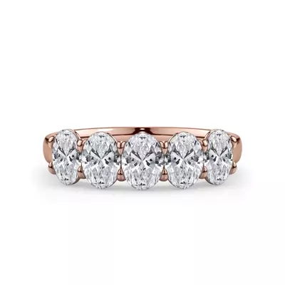 Oval Cut Lab Diamond 5 Stone Ring (1.50 ct. tw.)