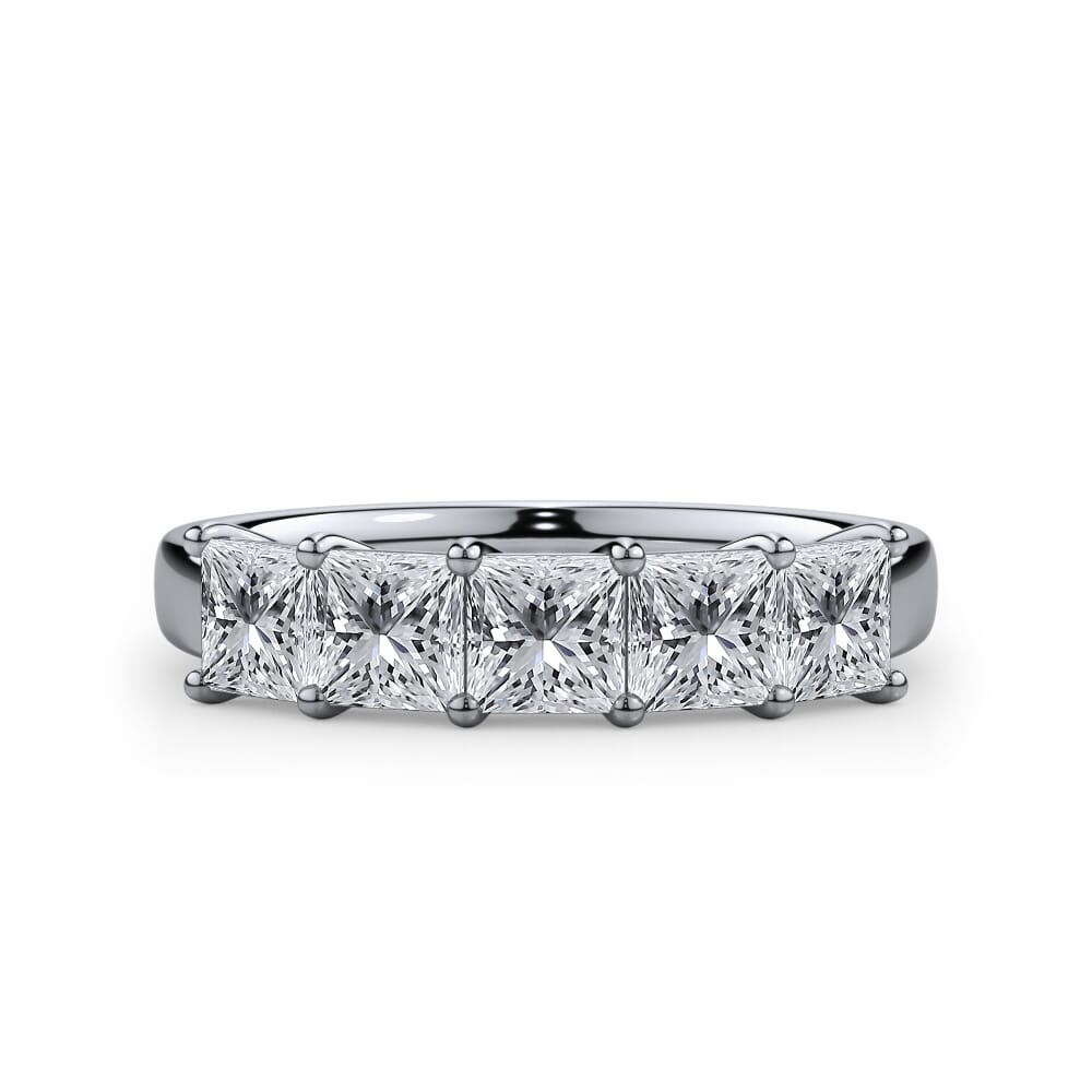 Princess Cut Lab Diamond 5 Stone Ring (1.50 ct. tw.)