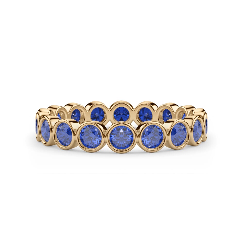 Lab Sapphire Bezel Eternity Ring