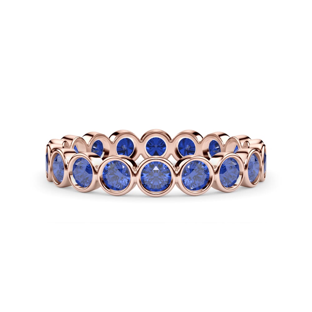 Lab Sapphire Bezel Eternity Ring