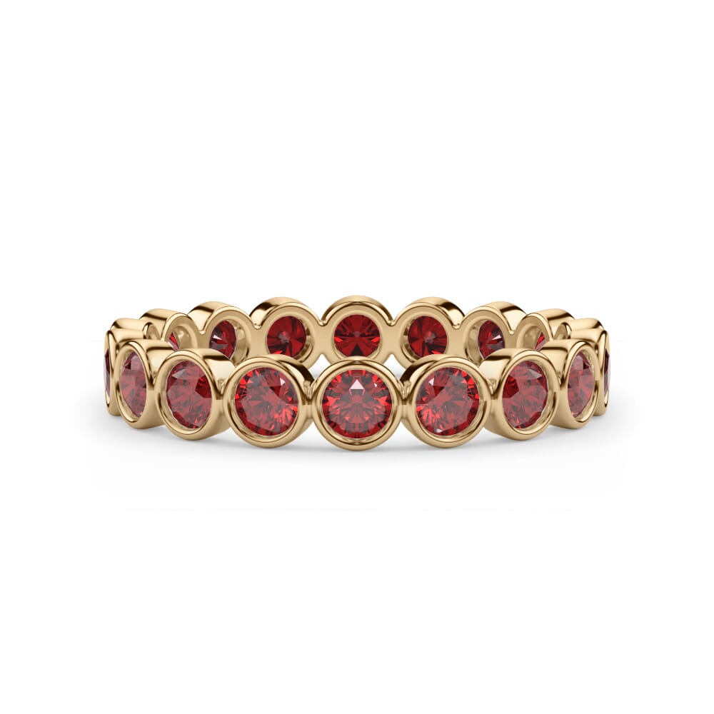 Lab Ruby Bezel Eternity Ring