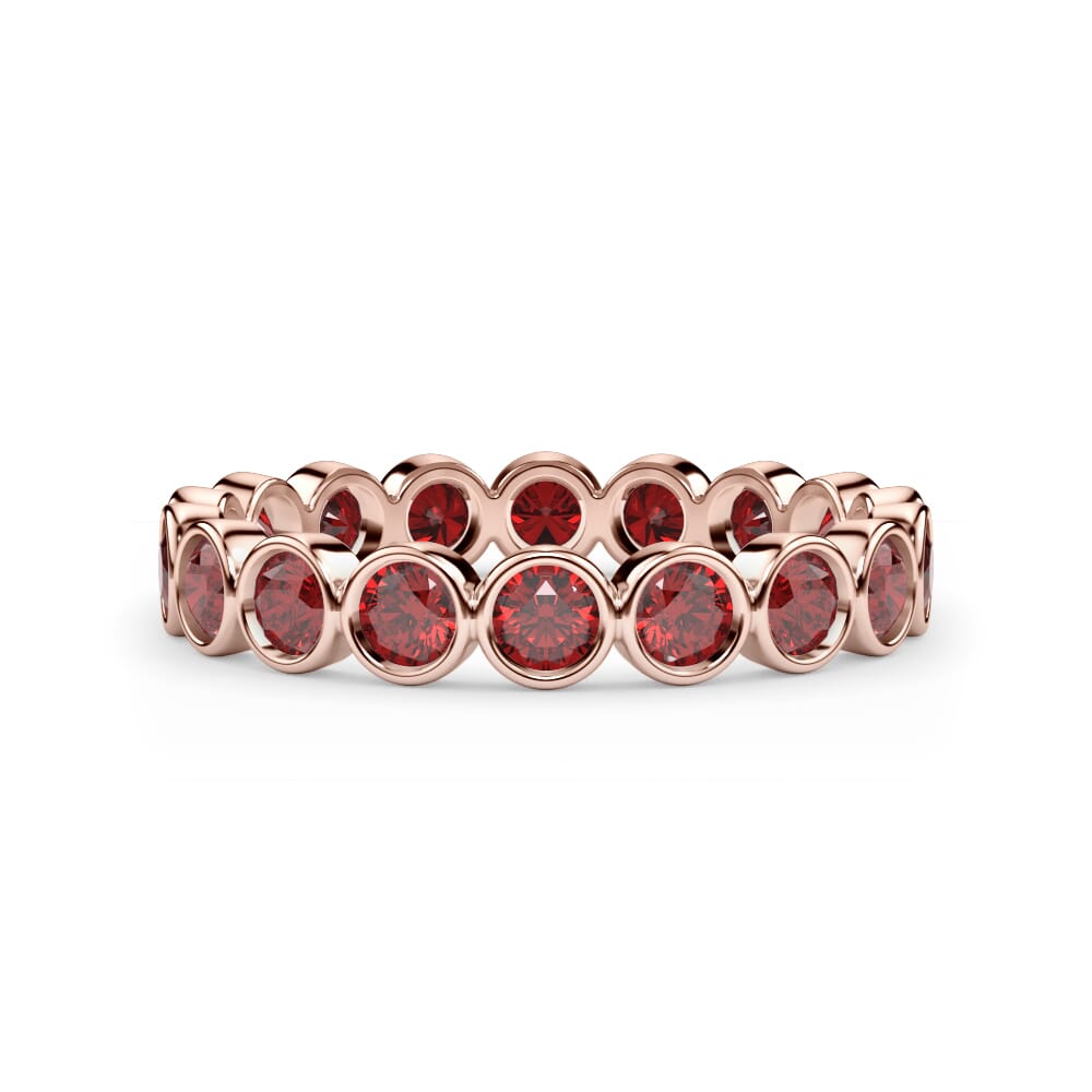 Lab Ruby Bezel Eternity Ring