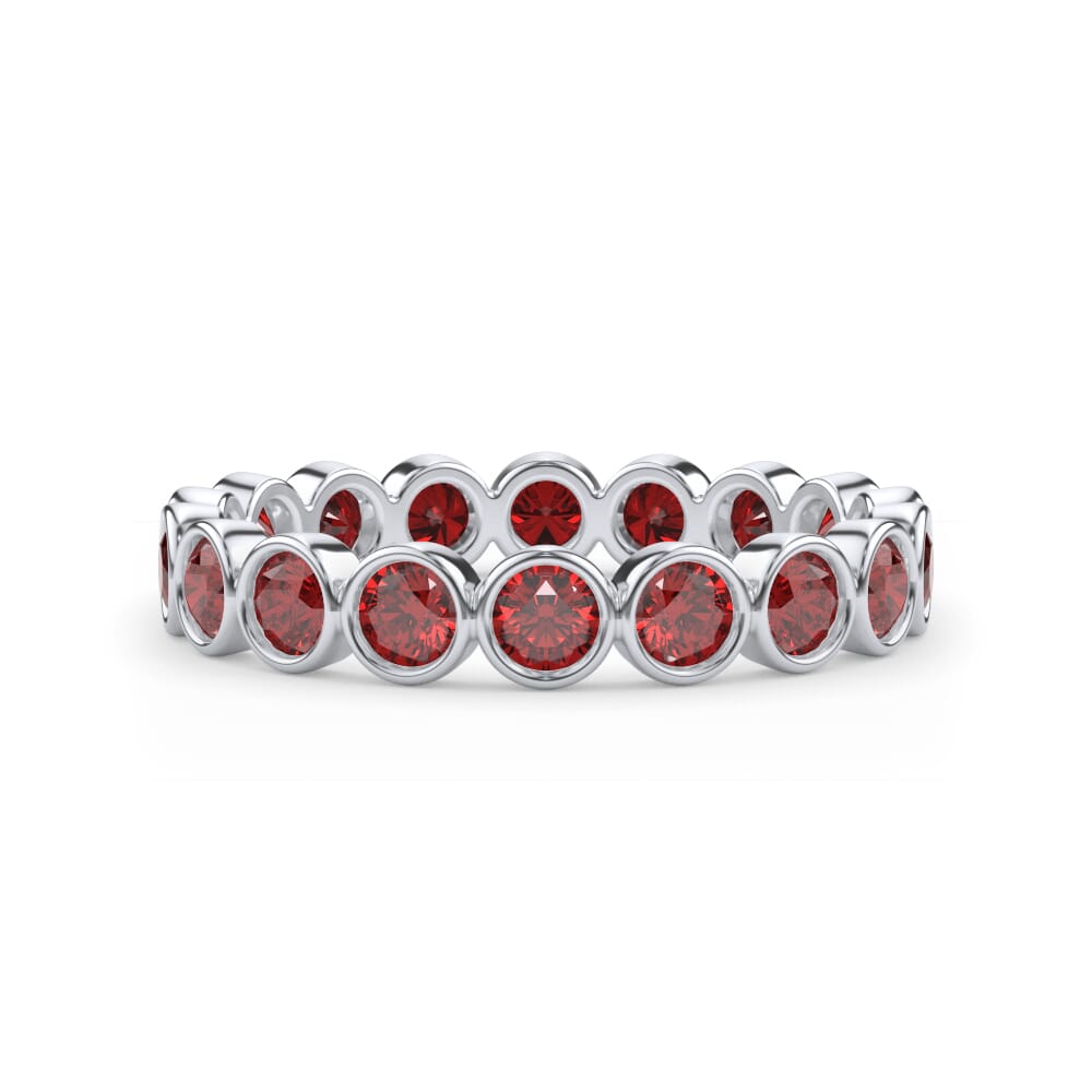 Lab Ruby Bezel Eternity Ring