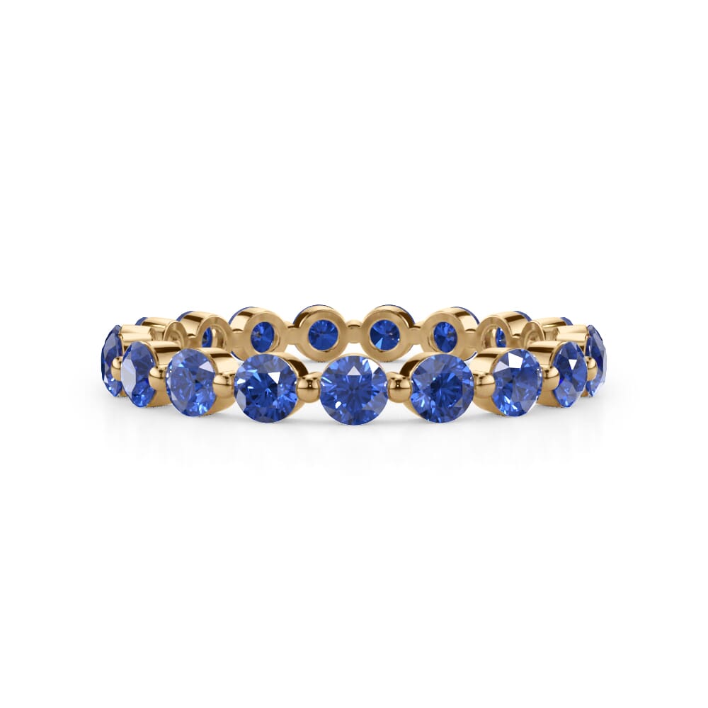 Lab Sapphire Shared Prong Eternity Ring