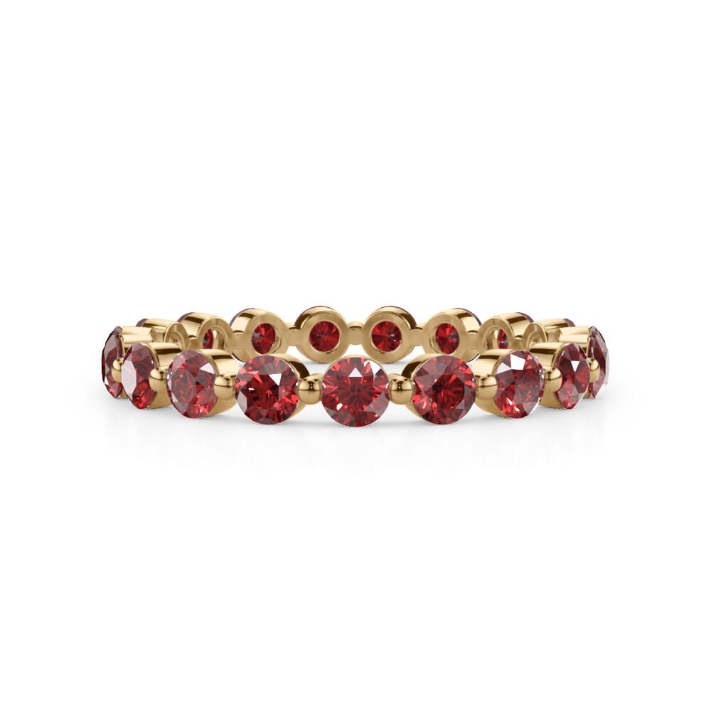 Lab Ruby Shared Prong Eternity Ring