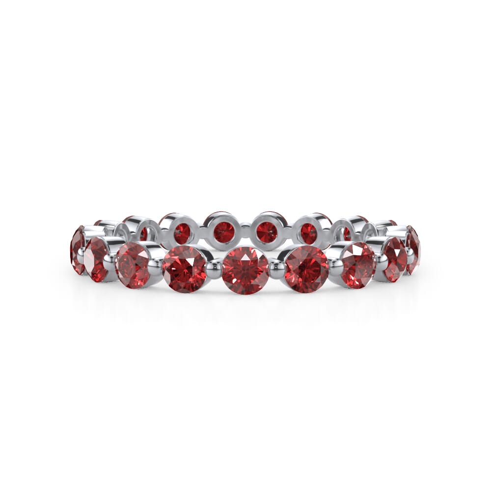 Lab Ruby Shared Prong Eternity Ring