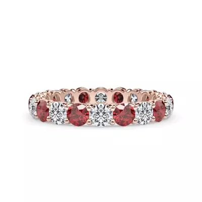 Classic Ruby and Lab Diamond Eternity Band