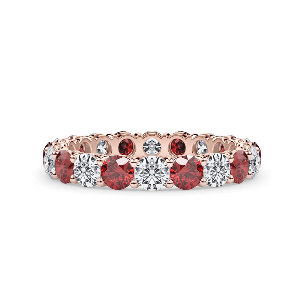 Classic Ruby and Lab Diamond Eternity Band