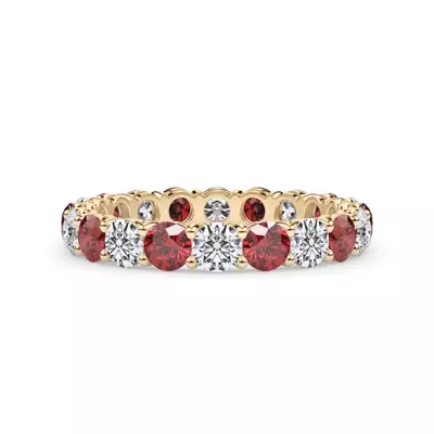 Classic Ruby and Lab Diamond Eternity Band
