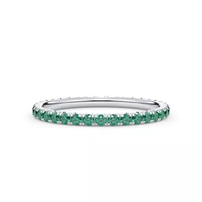 Lab Emerald Pavé Eternity Band