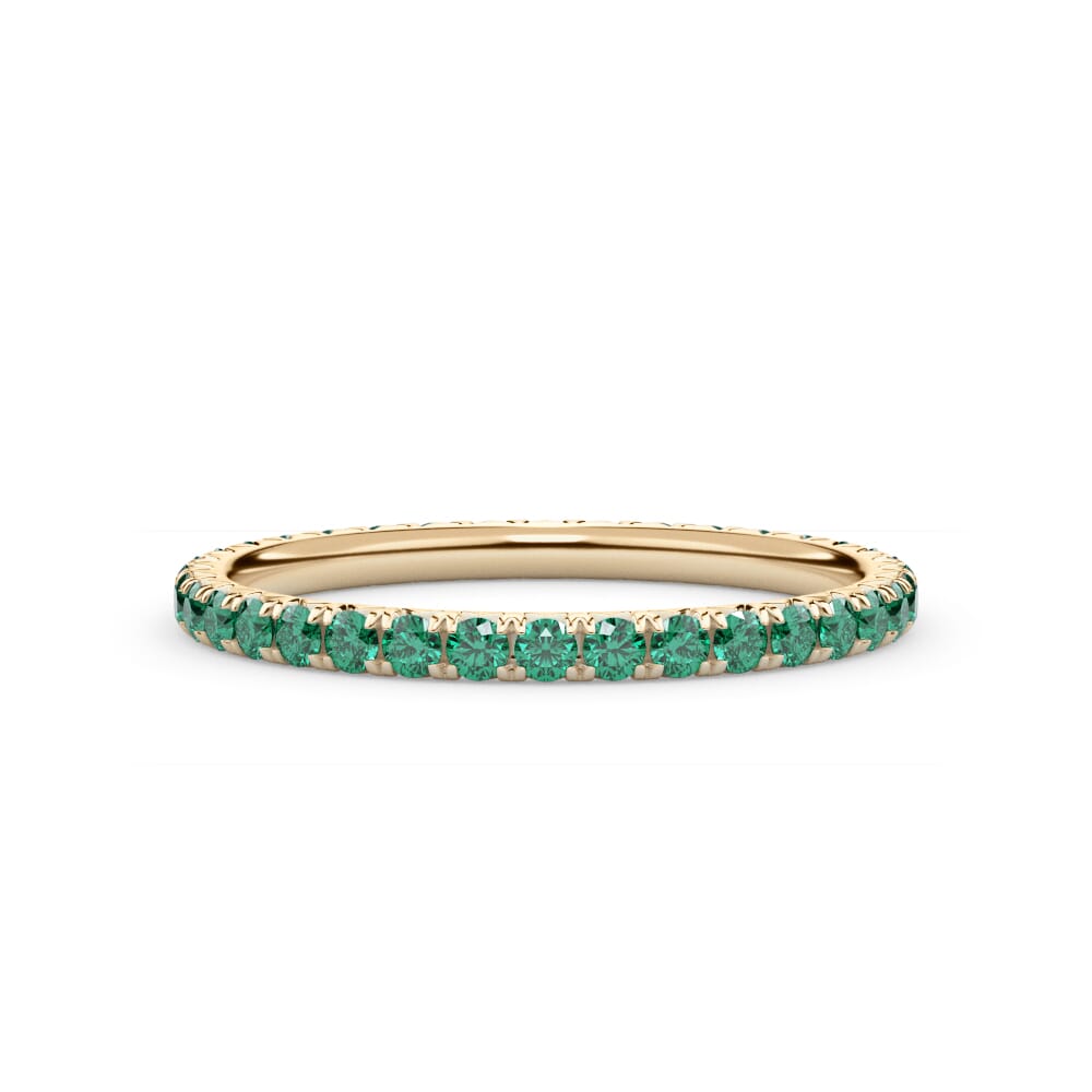 Lab Emerald Pavé Eternity Band
