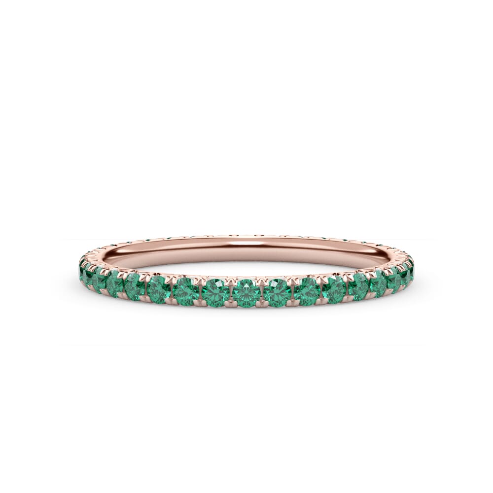 Lab Emerald Pavé Eternity Band