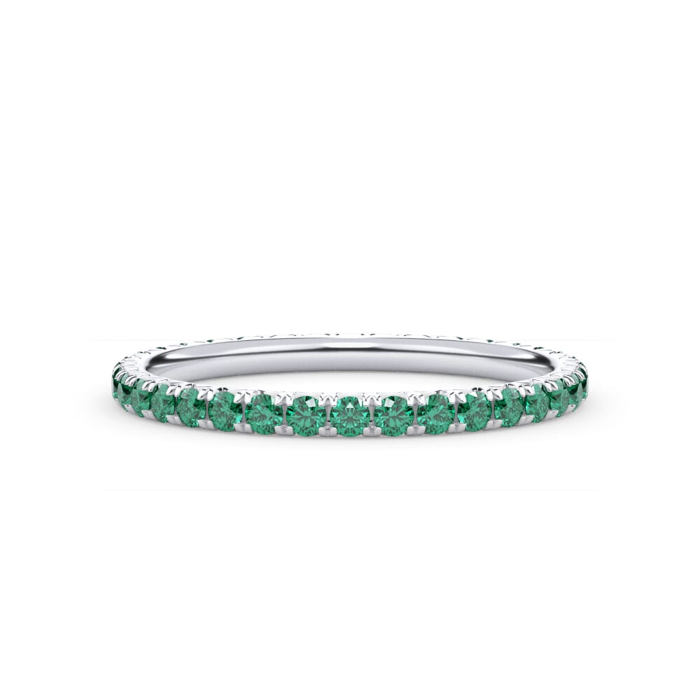 Lab Emerald Pavé Eternity Band