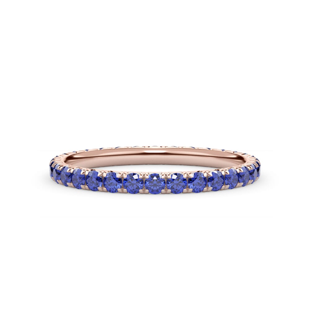 Lab Sapphire Pavé Eternity Band