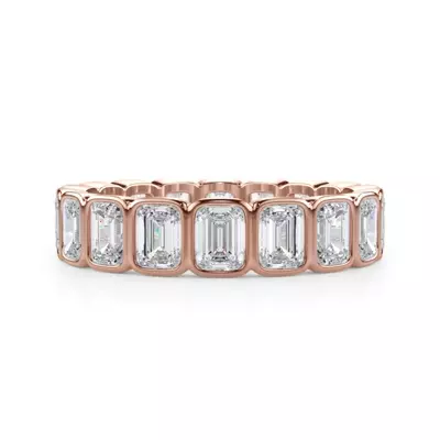 Emerald-Cut Rounded Bezel Lab Diamond Eternity Ring (3.00ct. tw.)