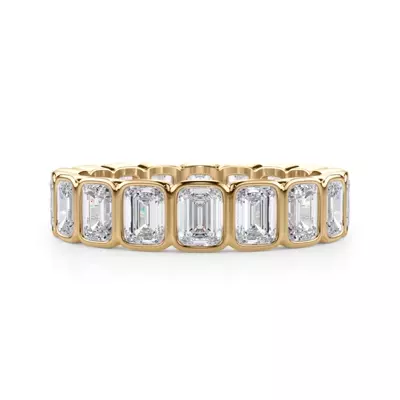Emerald-Cut Rounded Bezel Lab Diamond Eternity Ring (3.00ct. tw.)