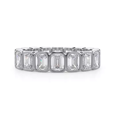 Emerald-Cut Rounded Bezel Diamond Eternity Ring (3.00ct. tw.)
