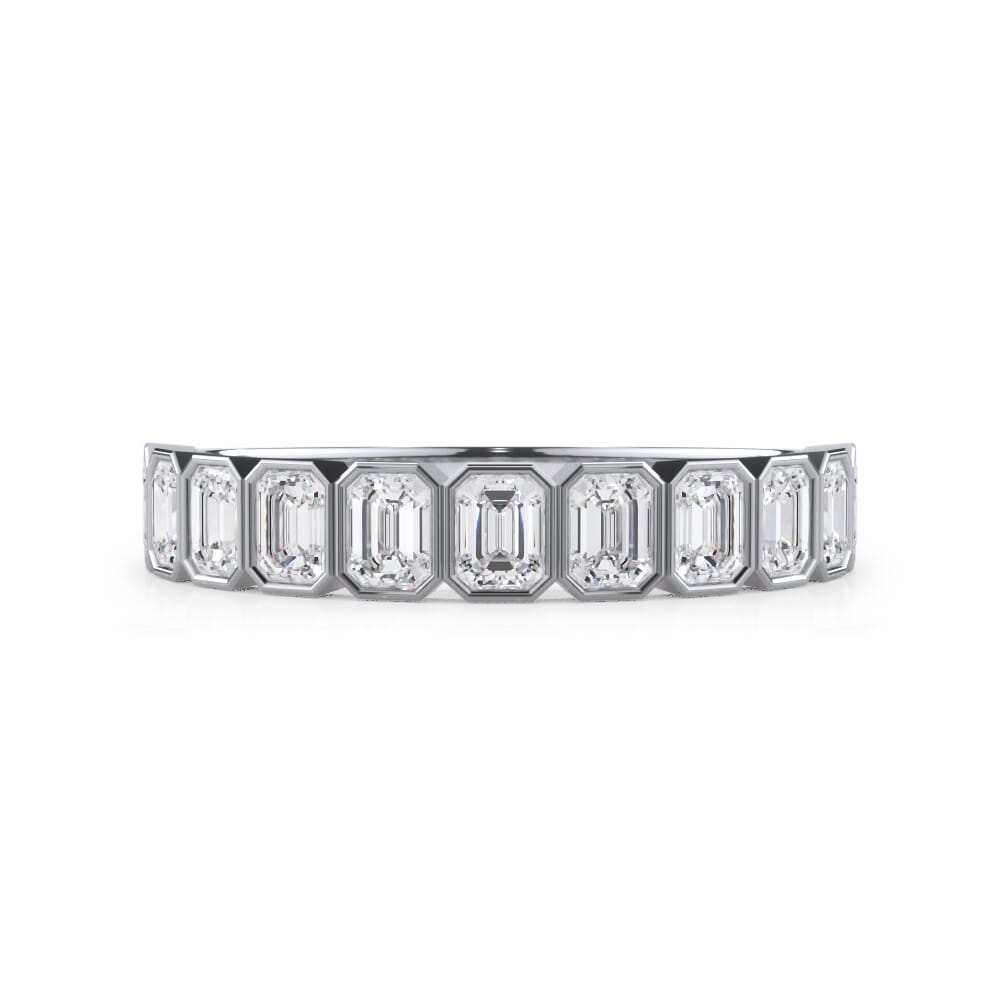 Emerald-Cut Lab Bezel Diamond Half Eternity Ring (1ct. tw.)