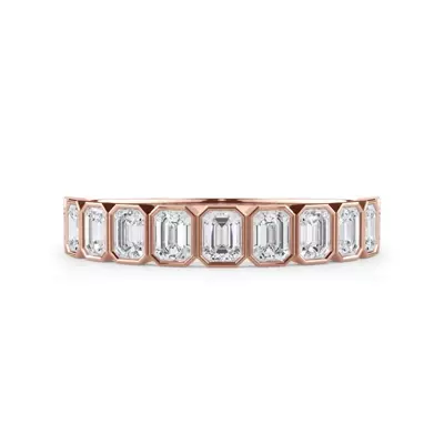 Emerald-Cut Bezel Diamond Half Eternity Ring (1ct. tw.)