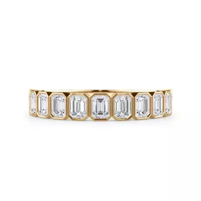 Emerald-Cut Bezel Diamond Half Eternity Ring (1ct. tw.)