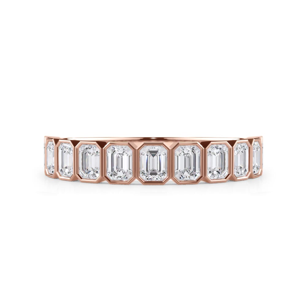 Emerald-Cut Bezel Diamond Half Eternity Ring (1ct. tw.)