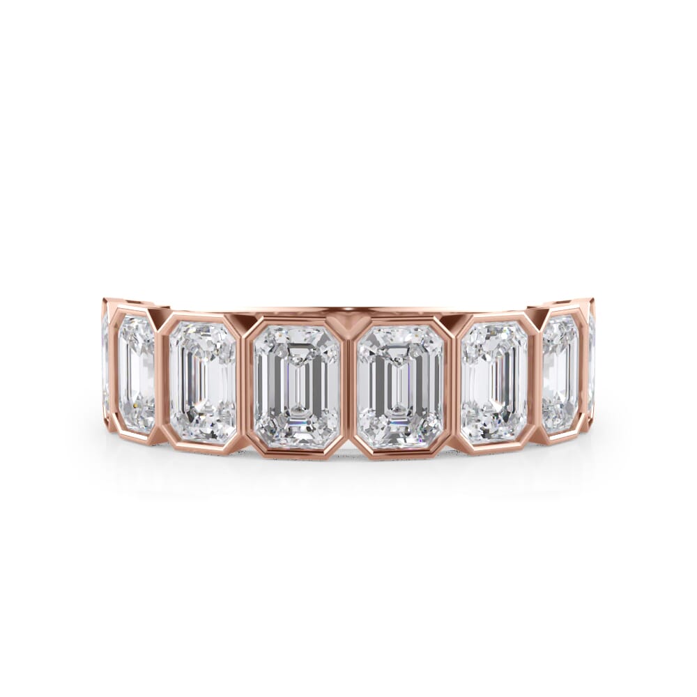 Emerald-Cut Lab Bezel Diamond Half Eternity Ring (2.4ct. tw.)