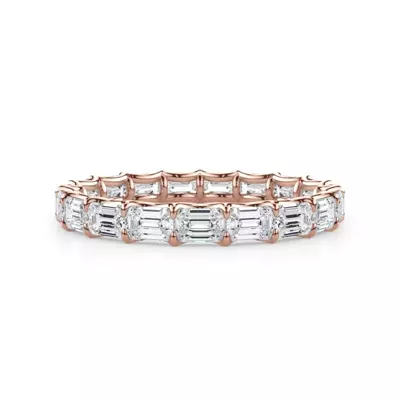 East-West Emerald-Cut Lab Diamond U-Prong Eternity Ring (2.00ct. tw.)