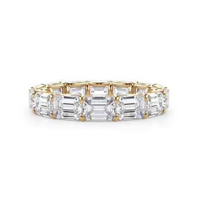 East-West Emerald-Cut Lab Diamond U-Prong Eternity Ring (4.00ct. tw.)