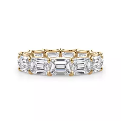 East-West Emerald-Cut Lab Diamond U-Prong Eternity Ring (5.00ct. tw.)
