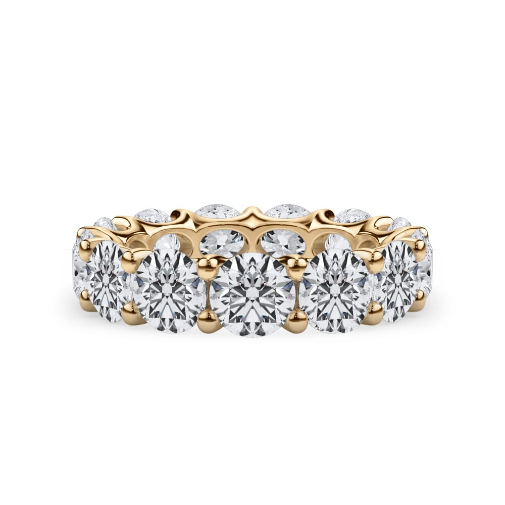 Curved Gallery Round Lab Diamond Eternity Ring (6.50ct. tw.)