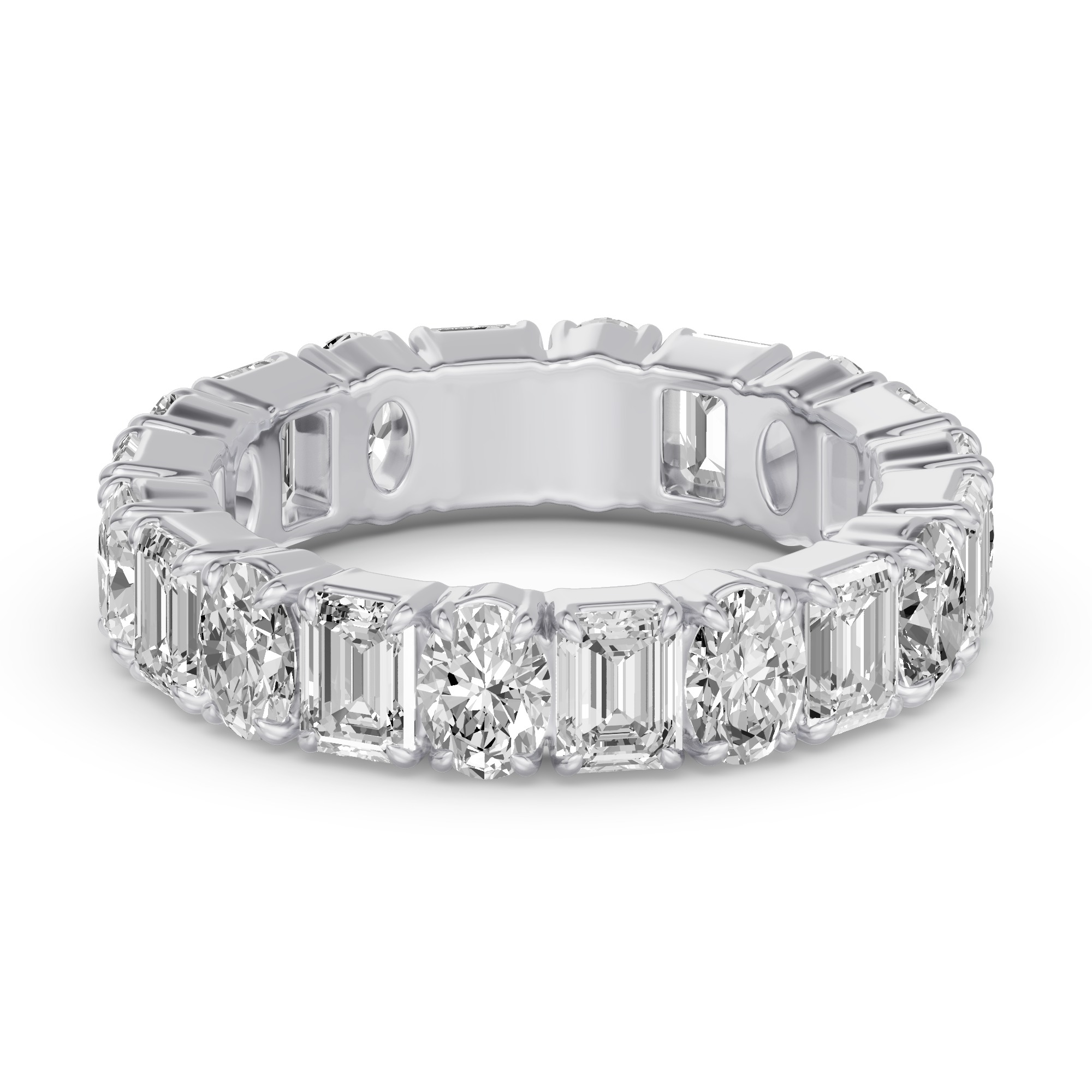 Oval and Emerald-Cut Diamond Eternity Band (4.5ct tw)