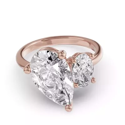 Toi Et Moi Oval & Pear Lab Diamond Ring (6.00 ct. tw.)