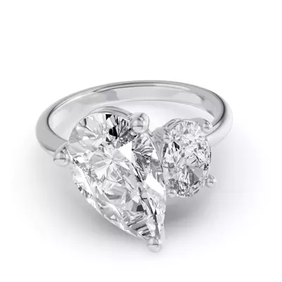 Toi Et Moi Oval & Pear Lab Diamond Ring (6.00 ct. tw.)