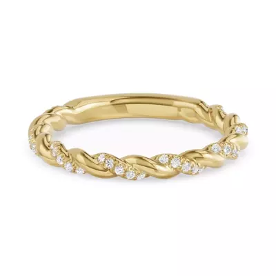 Torza Twisted Pavé Band