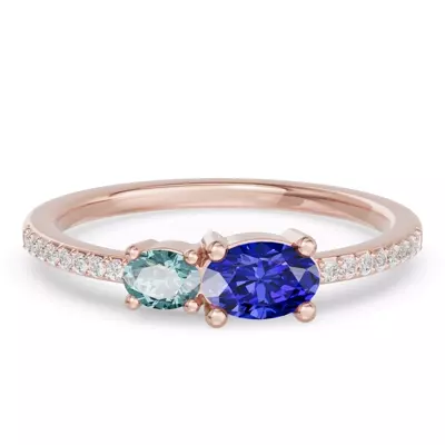 Toi Et Moi Deux Bleu Pavé Ring